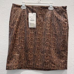 Leather snake skin skirt